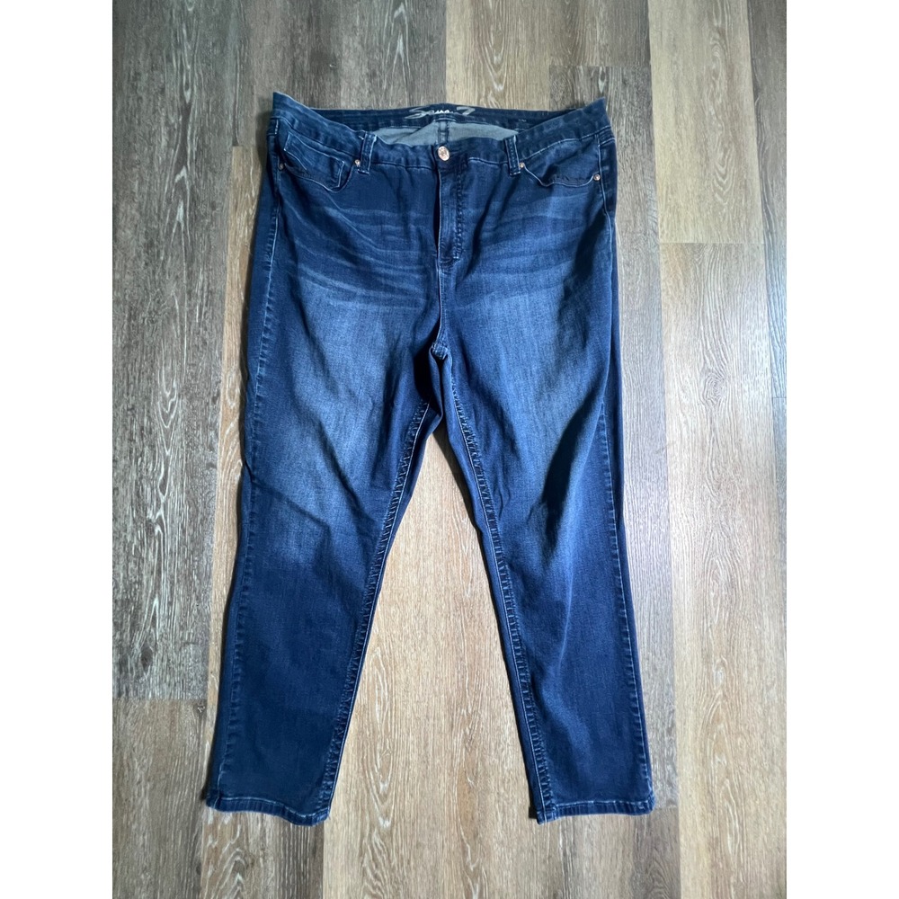 Seven7 Skinny Jeans Women 24W Dark Wash Stretch Denim Whiskered Classic